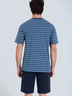 Homme Athéna Pyjama court Rayures Waves homme