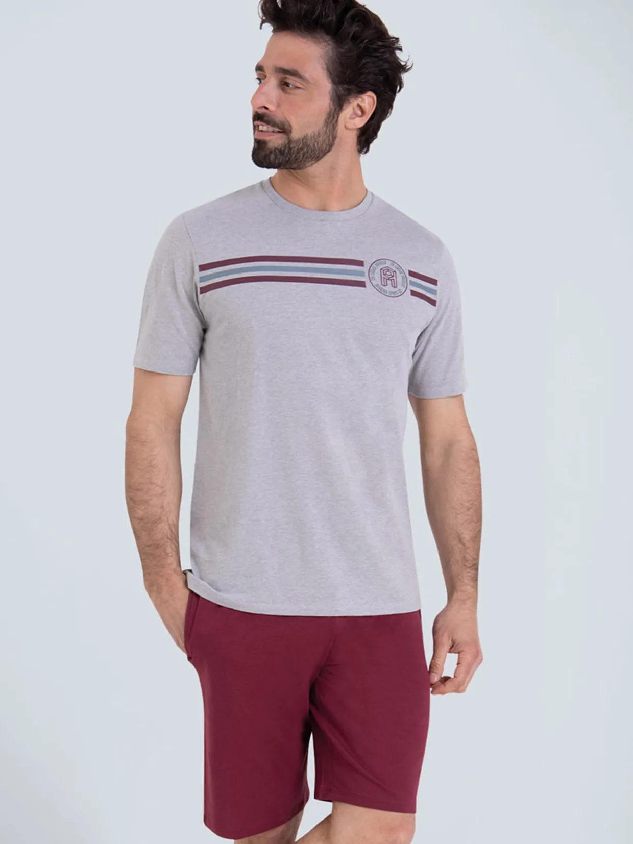 Homme Athéna Pyjama court Sport Chiné homme