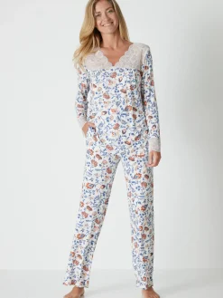 Daxon Pyjama empiècement dentelle