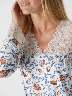 Daxon Pyjama empiècement dentelle