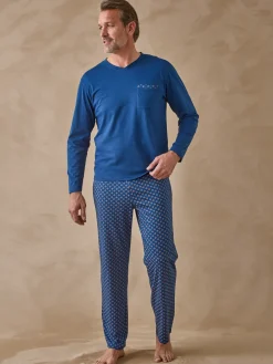 Homme Daxon Pyjama en maille jersey pur coton peigné