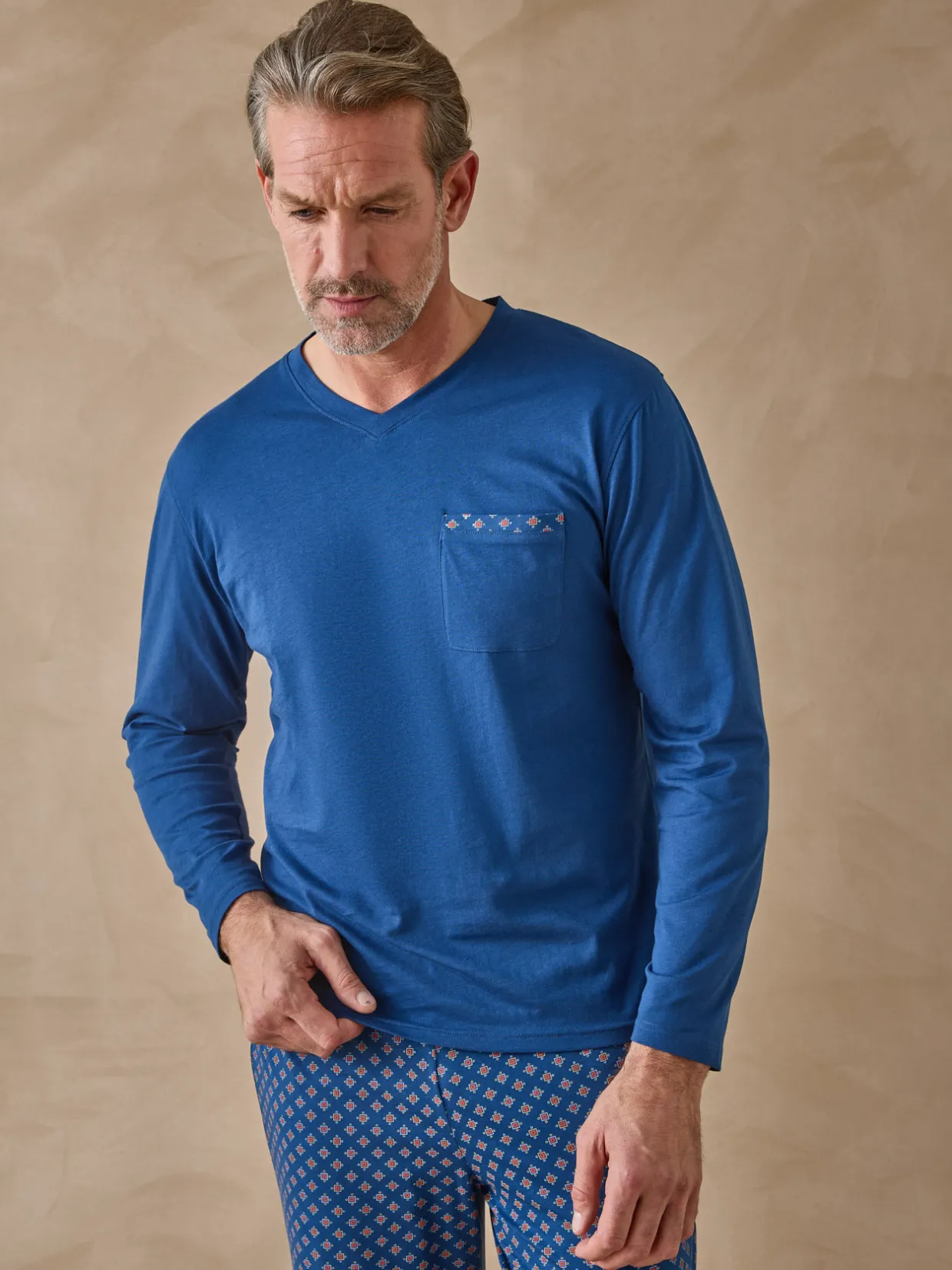 Homme Daxon Pyjama en maille jersey pur coton peigné