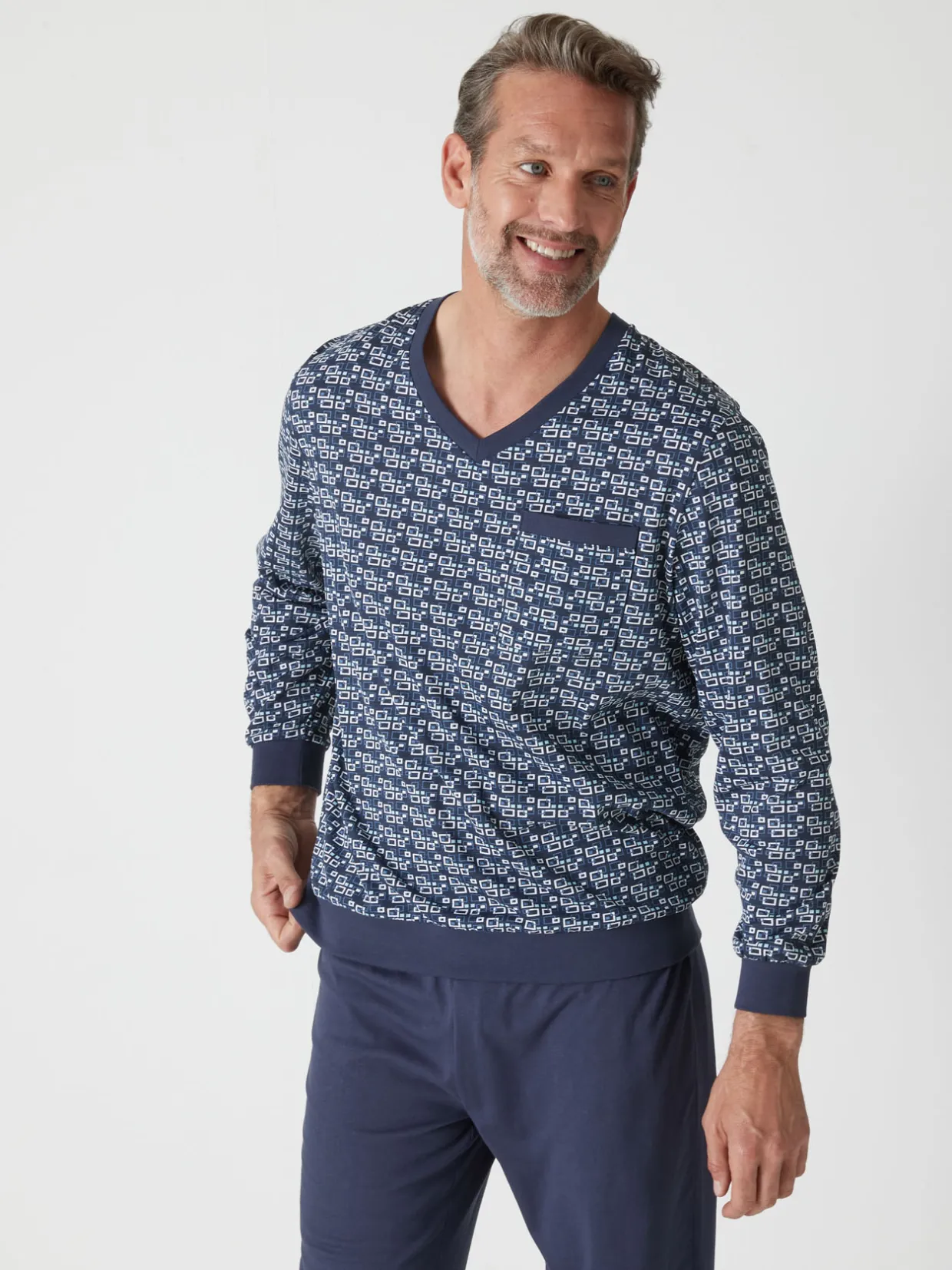 Homme Daxon Pyjama forme jogging jersey pur coton