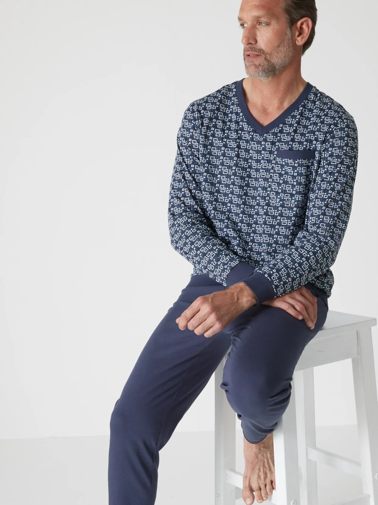 Homme Daxon Pyjama forme jogging jersey pur coton