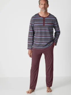 Homme Daxon Pyjama rayé pur coton peigné
