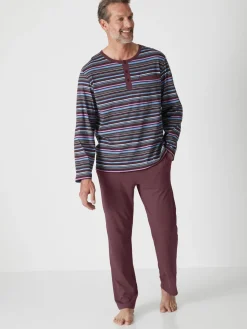 Homme Daxon Pyjama rayé pur coton peigné