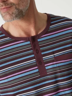 Homme Daxon Pyjama rayé pur coton peigné