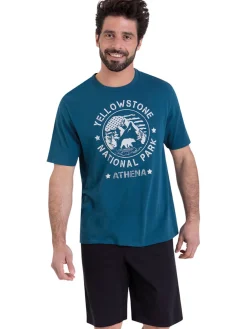 Homme Athéna Pyjashort ECOPACK col rond