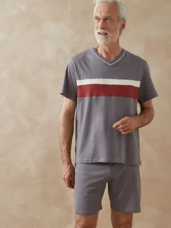 Homme Daxon Pyjashorts à rayures en jersey lot de 2