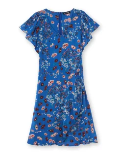 Femme Daxon Robe à volants, manches courtes
