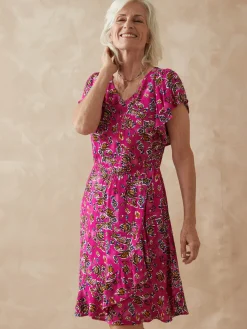 Femme Daxon Robe à volants, manches courtes