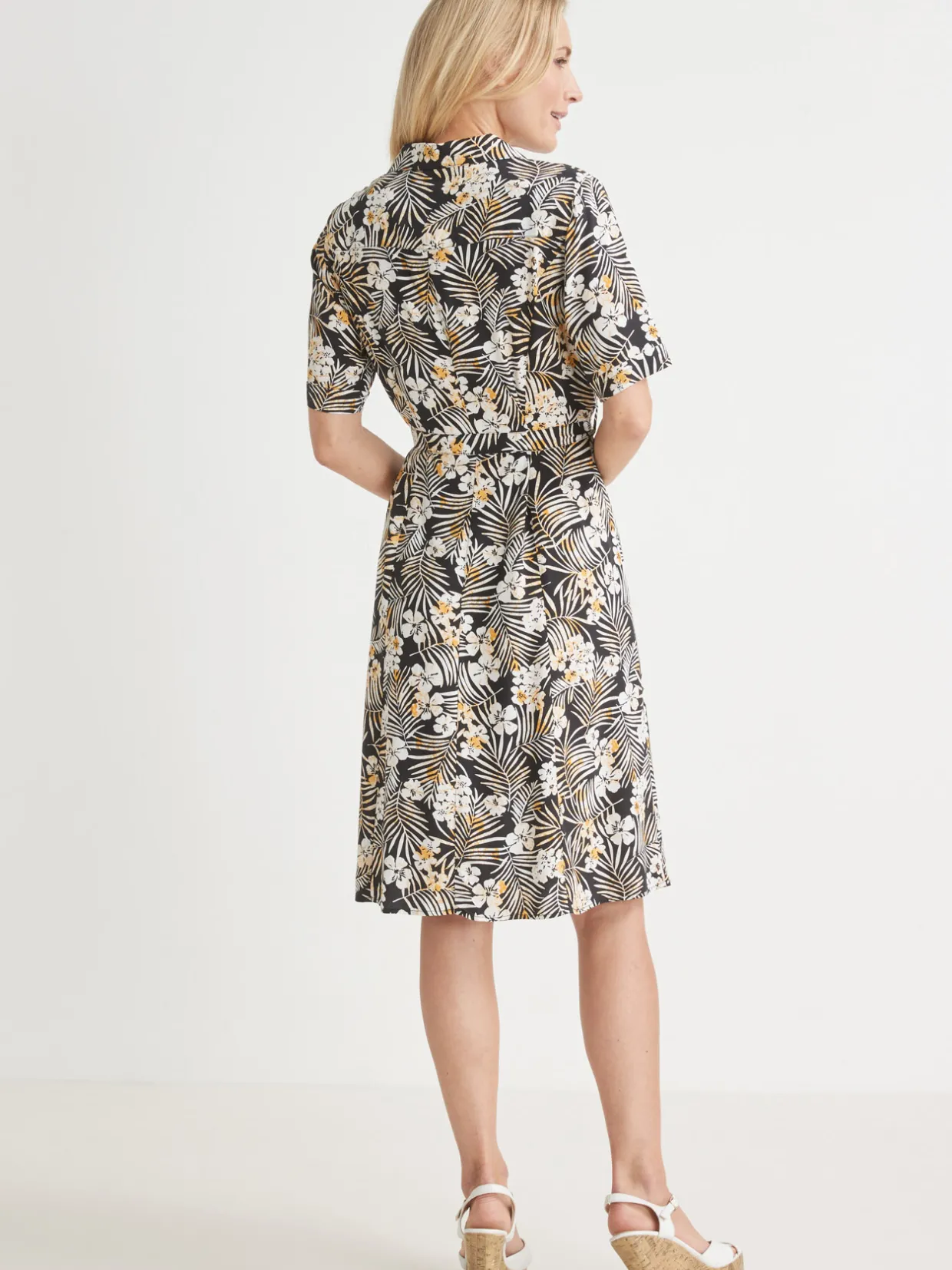 Femme Daxon Robe col tailleur manches courtes