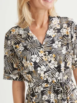 Femme Daxon Robe col tailleur manches courtes