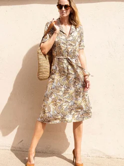 Femme Daxon Robe col tailleur manches courtes