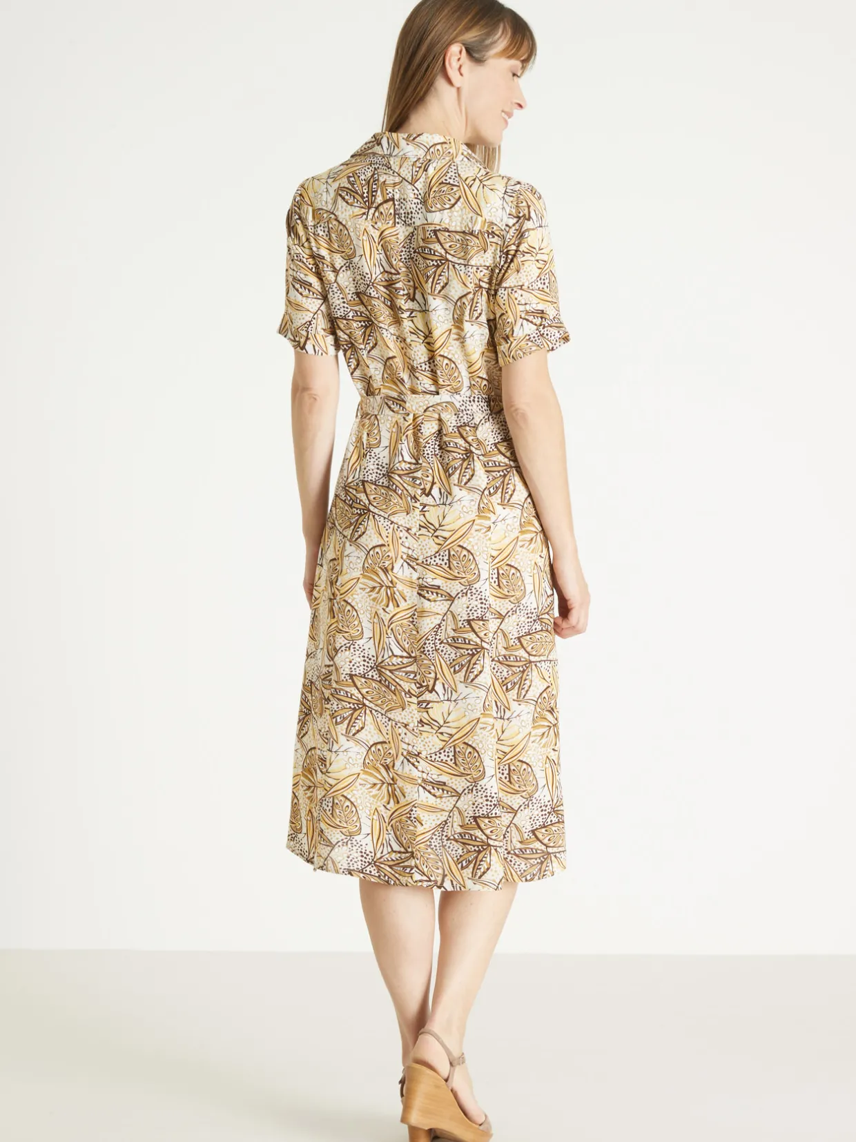 Femme Daxon Robe col tailleur manches courtes