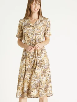 Femme Daxon Robe col tailleur manches courtes