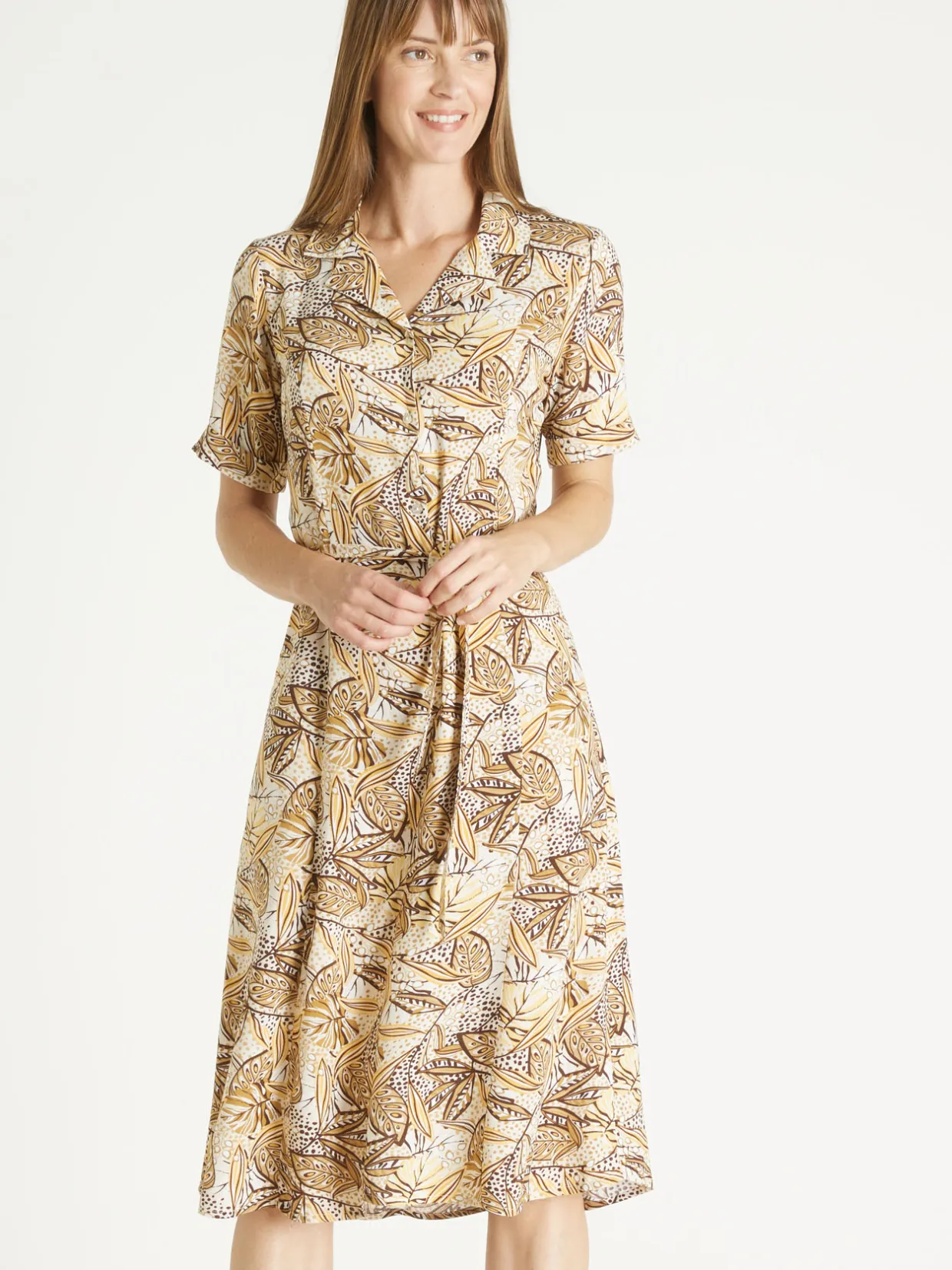 Femme Daxon Robe col tailleur manches courtes