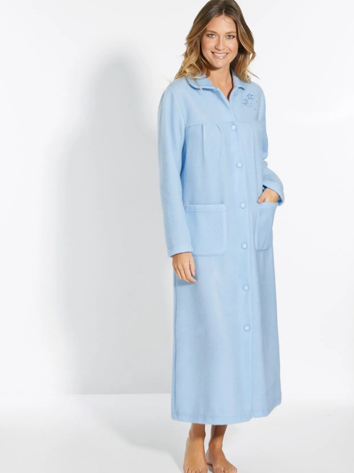 Daxon Robe de chambre col Claudine courtelle