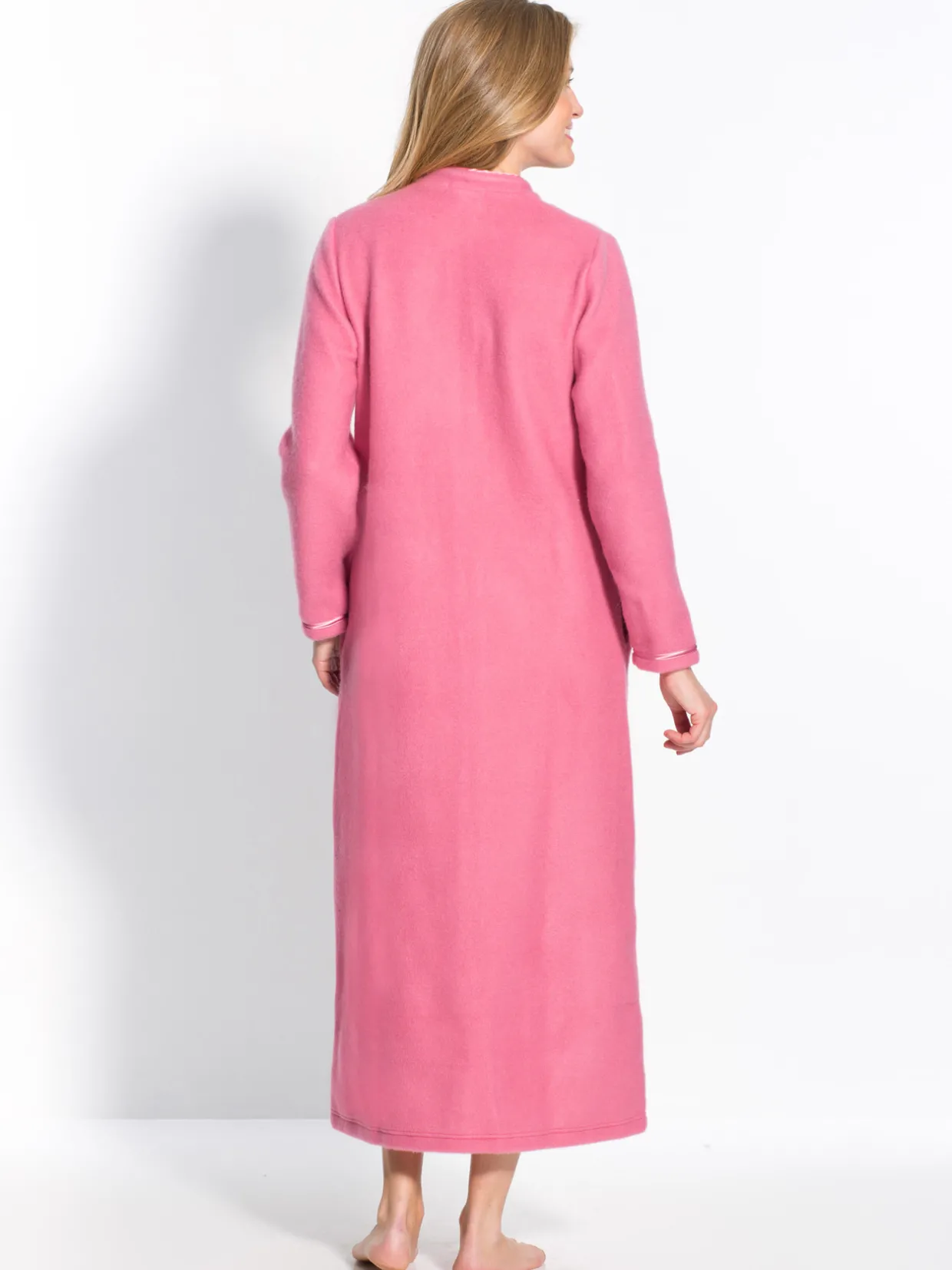 Daxon Robe de chambre zip molleton courtelle