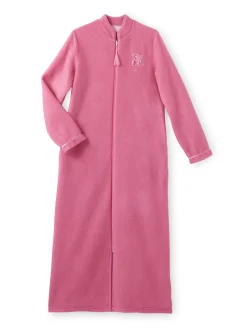 Daxon Robe de chambre zip molleton courtelle