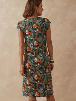 Femme Daxon Robe en maille avec perles fantaisie