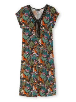 Femme Daxon Robe en maille avec perles fantaisie