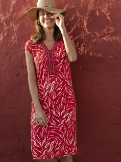 Femme Daxon Robe en maille avec perles fantaisie