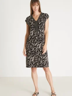 Femme Daxon Robe en maille avec perles fantaisie