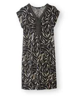 Femme Daxon Robe en maille avec perles fantaisie