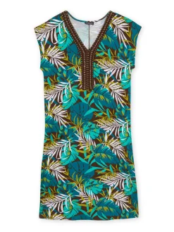 Femme Daxon Robe en maille avec perles fantaisie