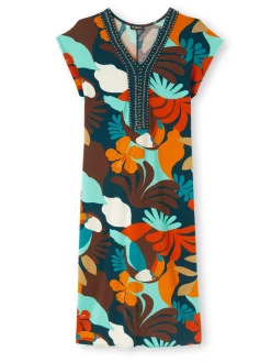 Femme Daxon Robe en maille avec perles fantaisie