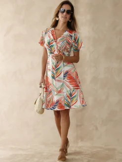 Femme Daxon Robe en maille effet portefeuille