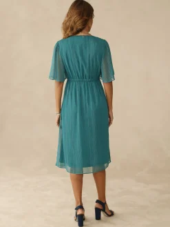 Femme Daxon Robe en voile avec fil métallisé