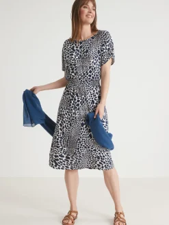 Femme Daxon Robe encolure bateau en maille fluide