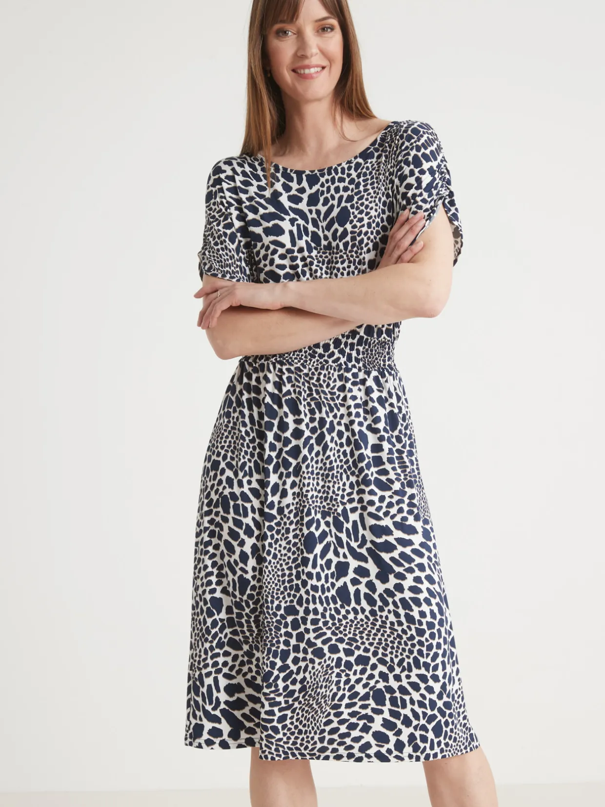 Femme Daxon Robe encolure bateau en maille fluide