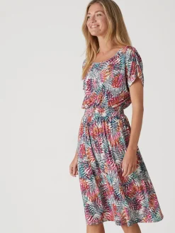 Femme Daxon Robe encolure bateau en maille fluide