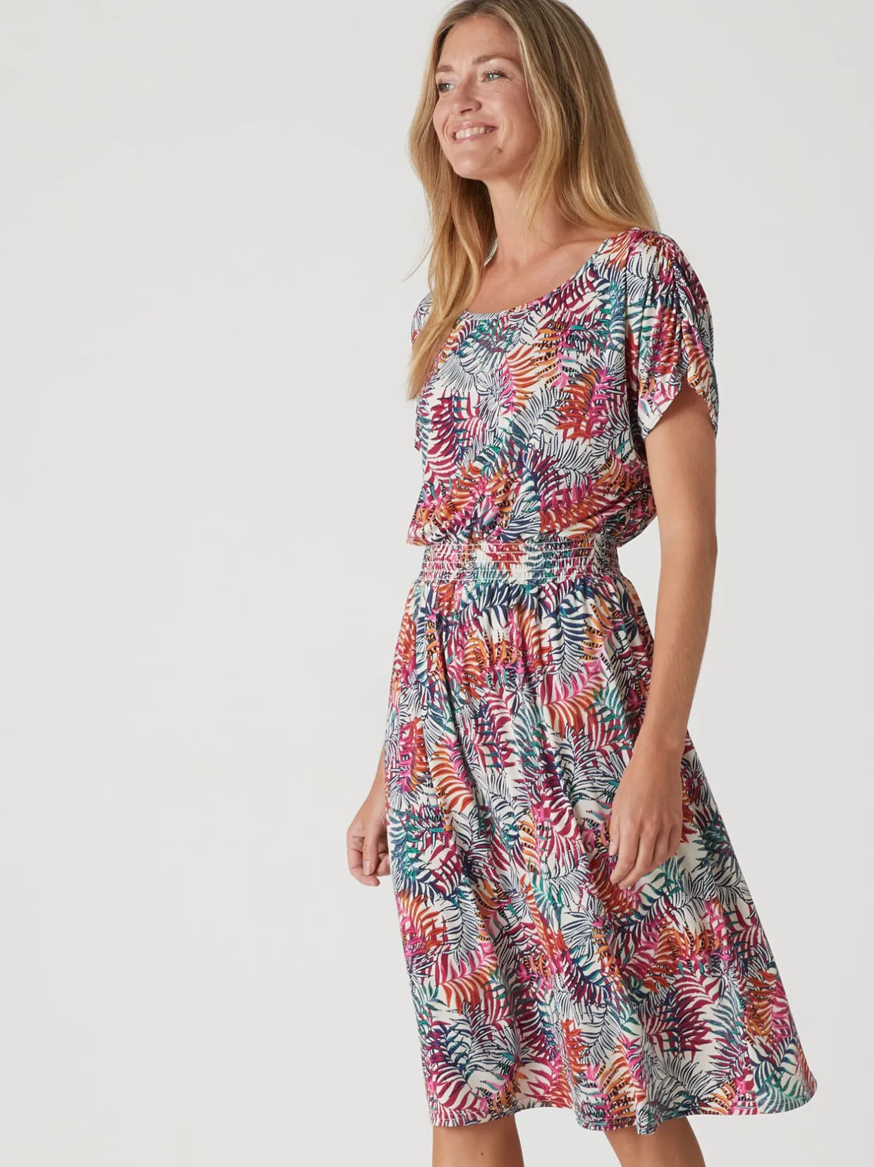 Femme Daxon Robe encolure bateau en maille fluide