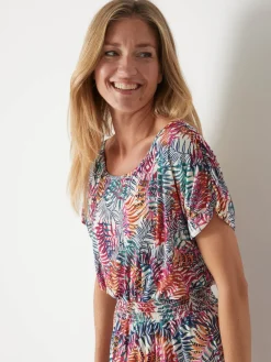 Femme Daxon Robe encolure bateau en maille fluide