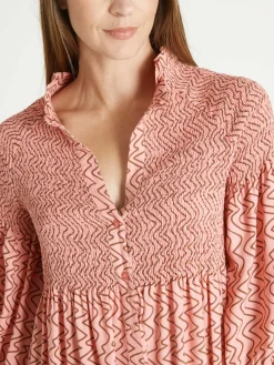 Femme Daxon Robe longue boutonnée à smocks