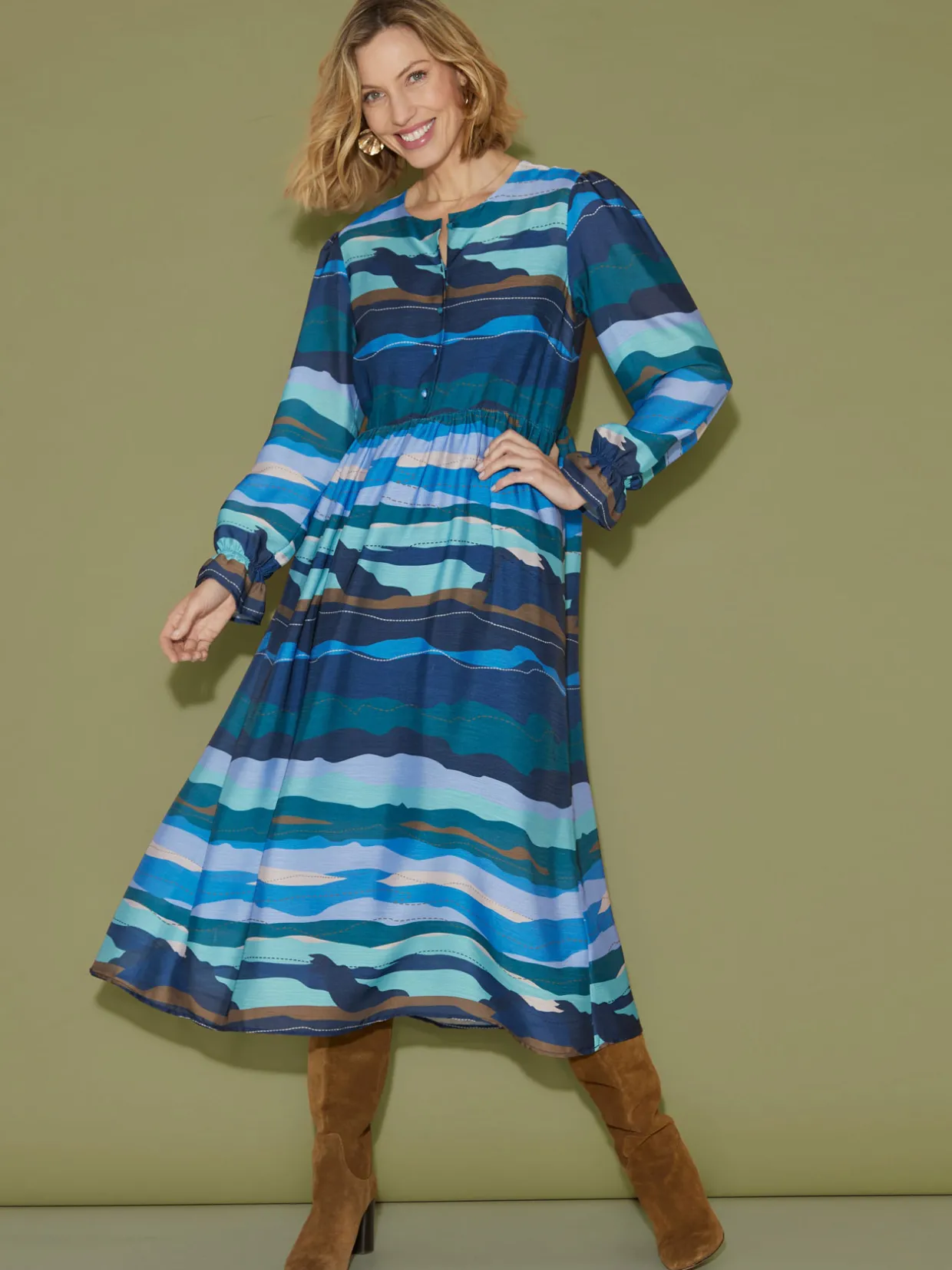 Femme Daxon Robe manches bouffantes