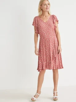 Femme Daxon Robe volantée en crêpe fluide