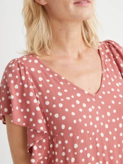 Femme Daxon Robe volantée en crêpe fluide