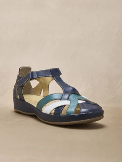 Femme Pédiconfort Salomés cuir à brides croisées