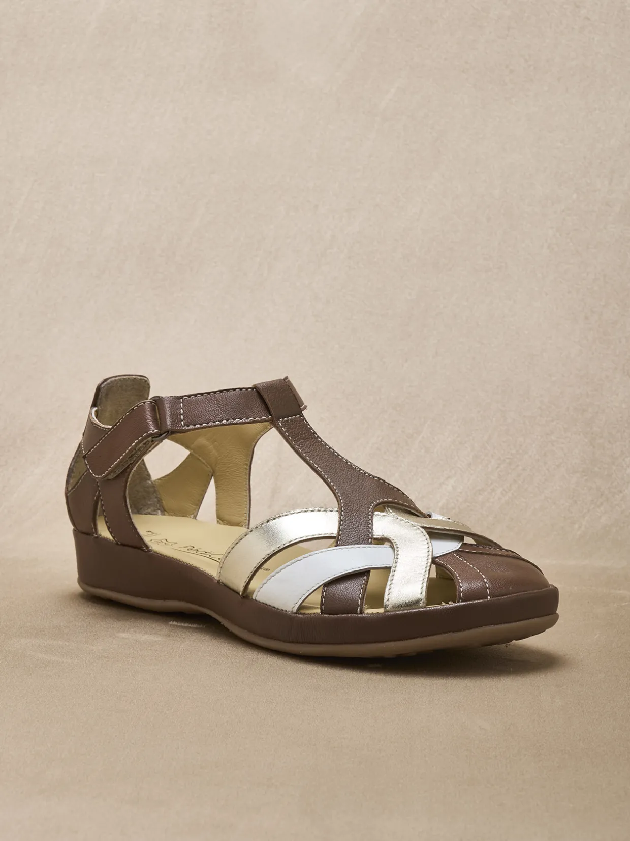 Femme Pédiconfort Salomés cuir à brides croisées