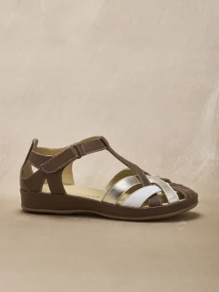 Femme Pédiconfort Salomés cuir à brides croisées