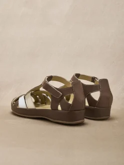 Femme Pédiconfort Salomés cuir à brides croisées