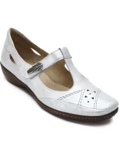 Femme Pédiconfort Salomés cuir avec bijou fantaisie