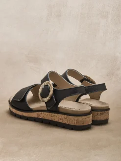 Femme Pédiconfort Sandales à scrachs aérosemelle amovible