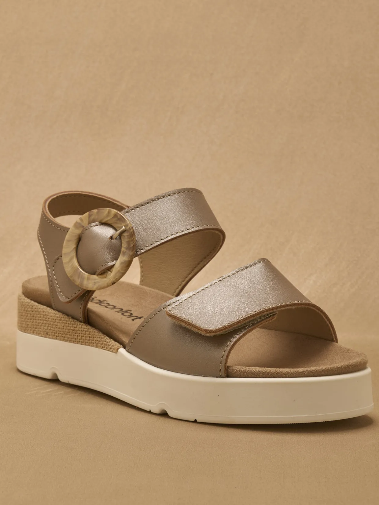 Femme Pédiconfort Sandales à scratch aérosemelle amovible