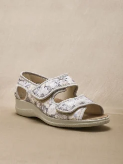 Femme Pédiconfort Sandales à scratchs ouverture totale